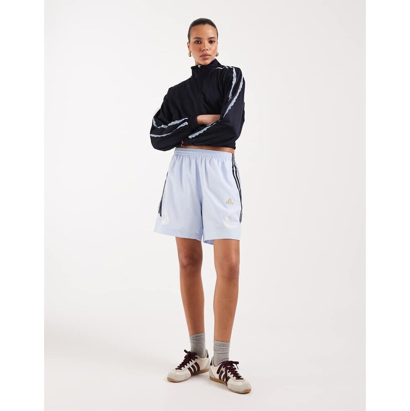 adidas Originals teamgeist shorts in light blue