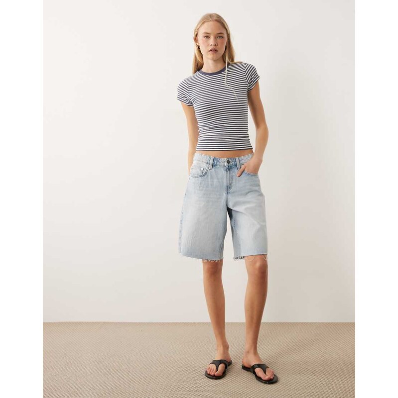 Cotton On baggy denim jorts in laurel blue