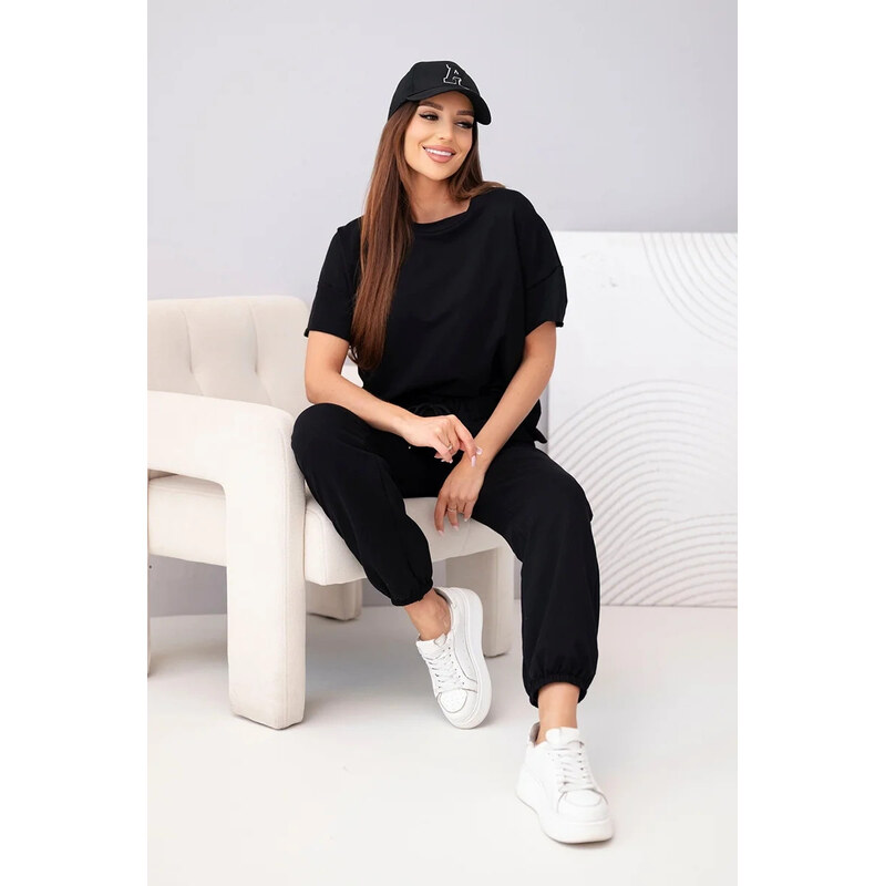 K-Fashion Dámská bavlněná souprava tričko s krátkým rukávem a