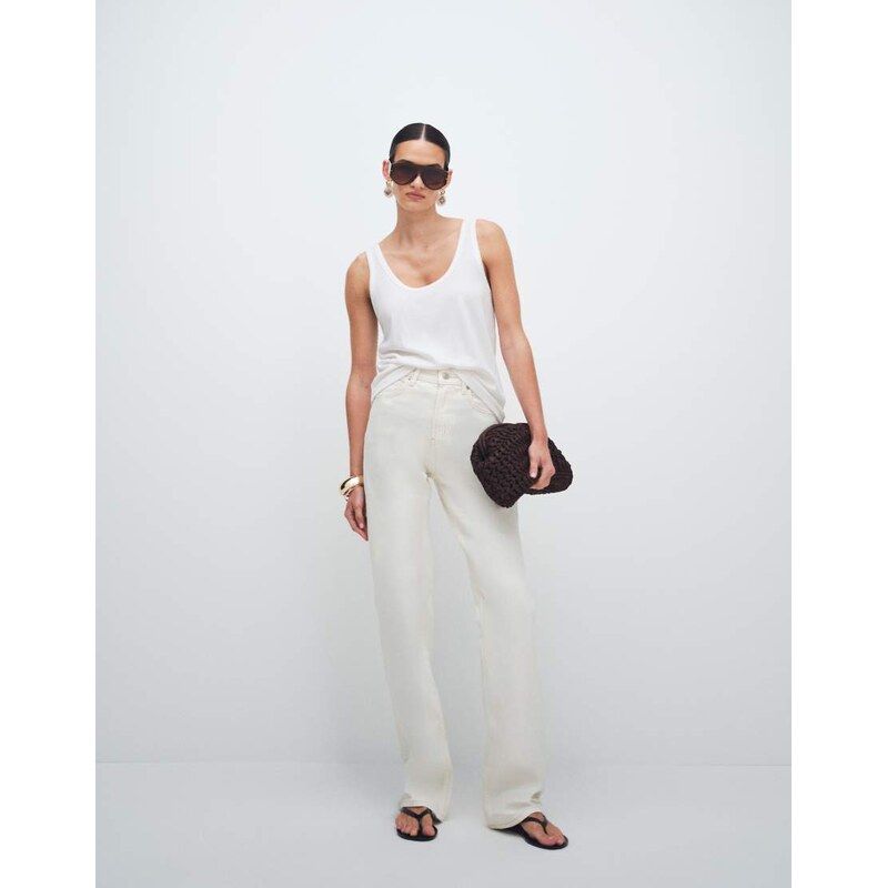 ASOS DESIGN slim fit mom jeans in white