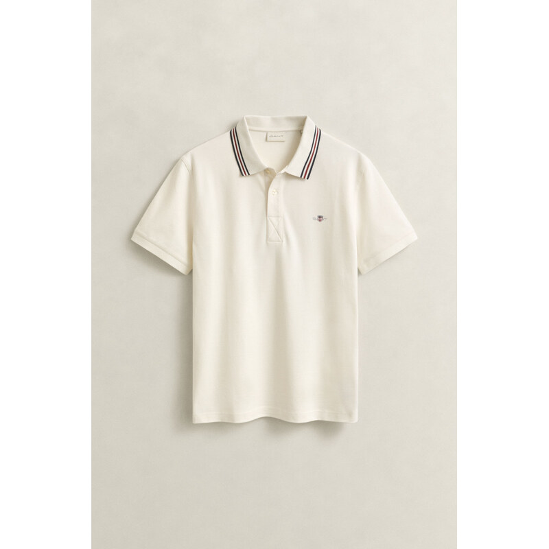 POLOKOŠILE GANT COLLAR TIPPING SS POLO CREAM