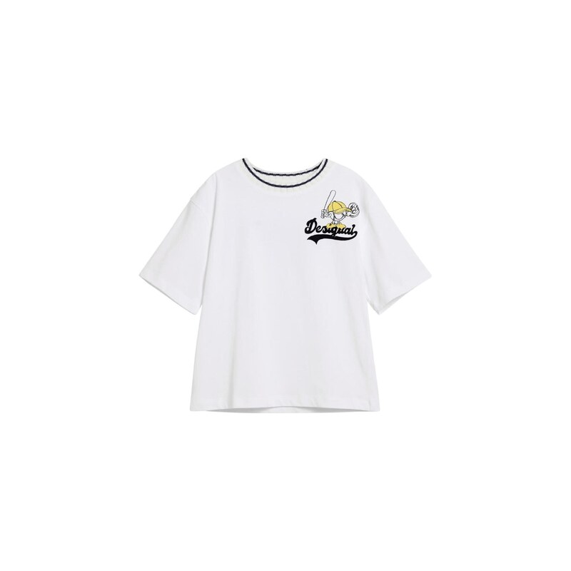 Desigual Tričko Baseball žlutá / černá / bílá