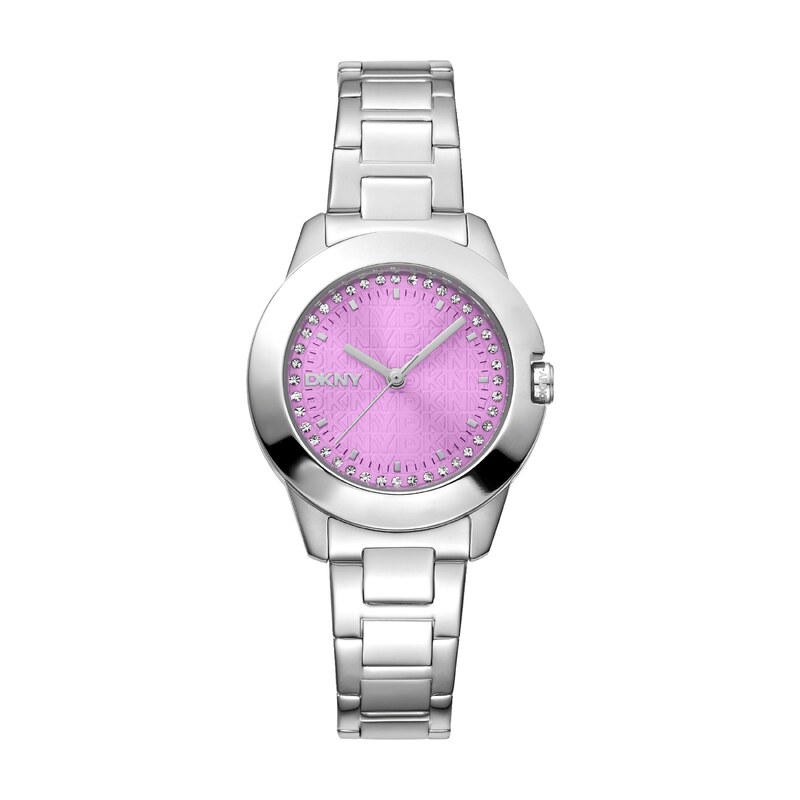 DKNY Analogové hodinky Park Ave pink / stříbrná / průhledná 115221870