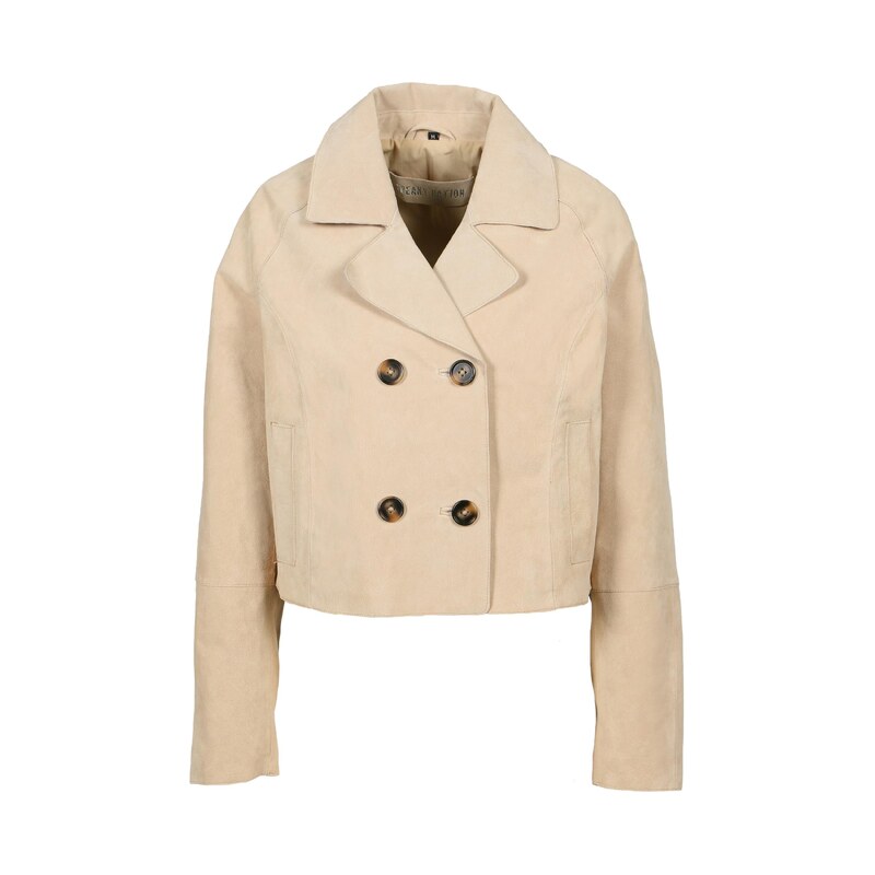 FREAKY NATION Přechodná bunda Lederjacke béžová / perlově bílá 115222725