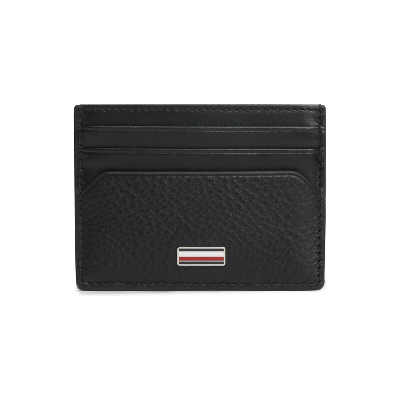 TOMMY HILFIGER Peněženka Signature Plaque Card černá