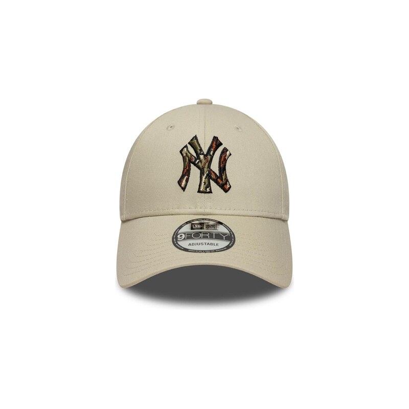 NEW ERA Sportovní kšiltovka '9FORTY New York Yankees MLB Outline' béžová