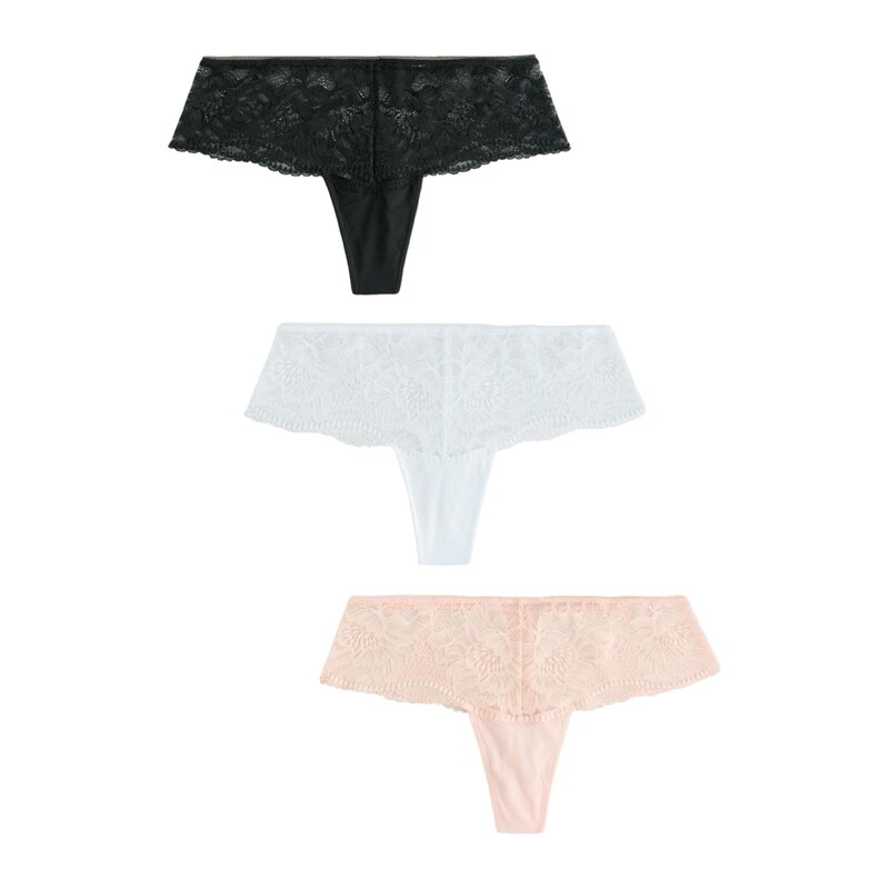 Next Tanga pudrová / černá / bílá