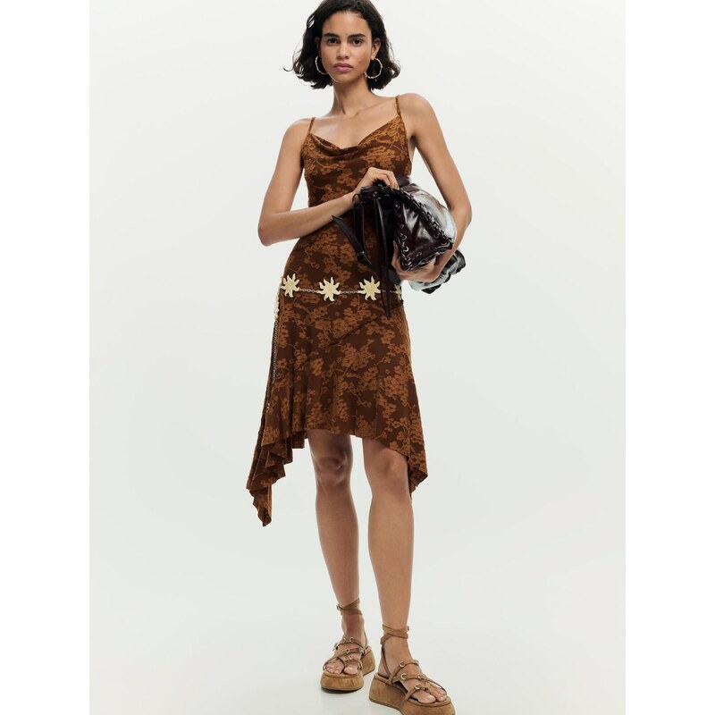 Desigual Šaty 'Asymmetrical' hnědá
