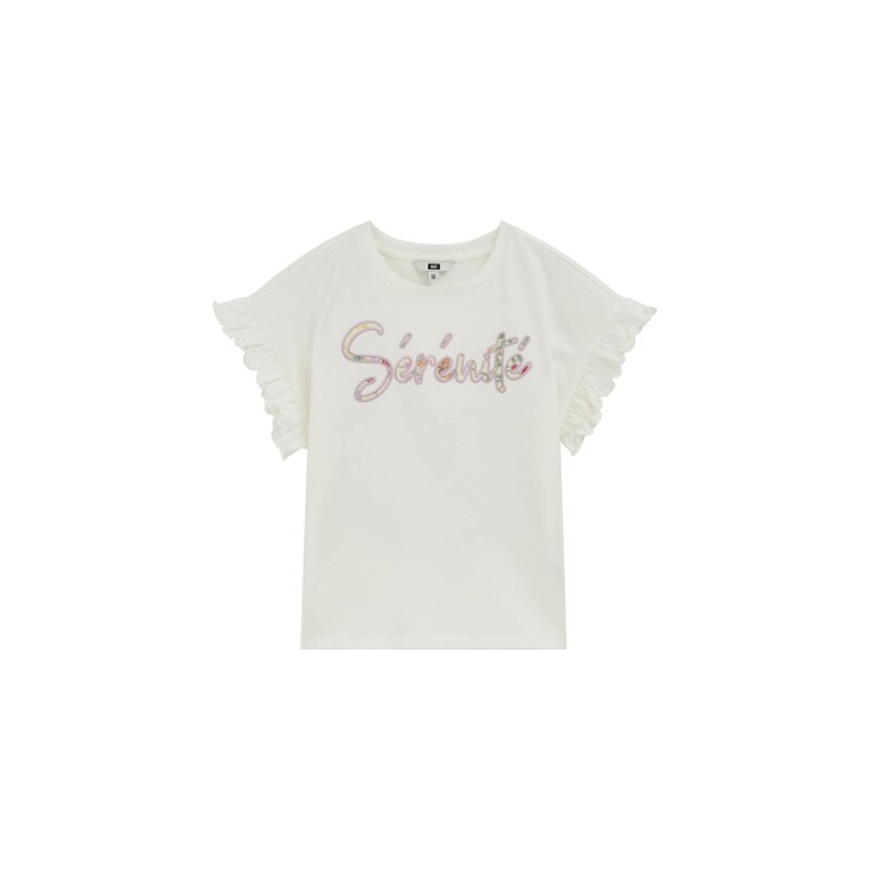 WE Fashion Tričko Serenite slonová kost / žlutá / šeříková /
