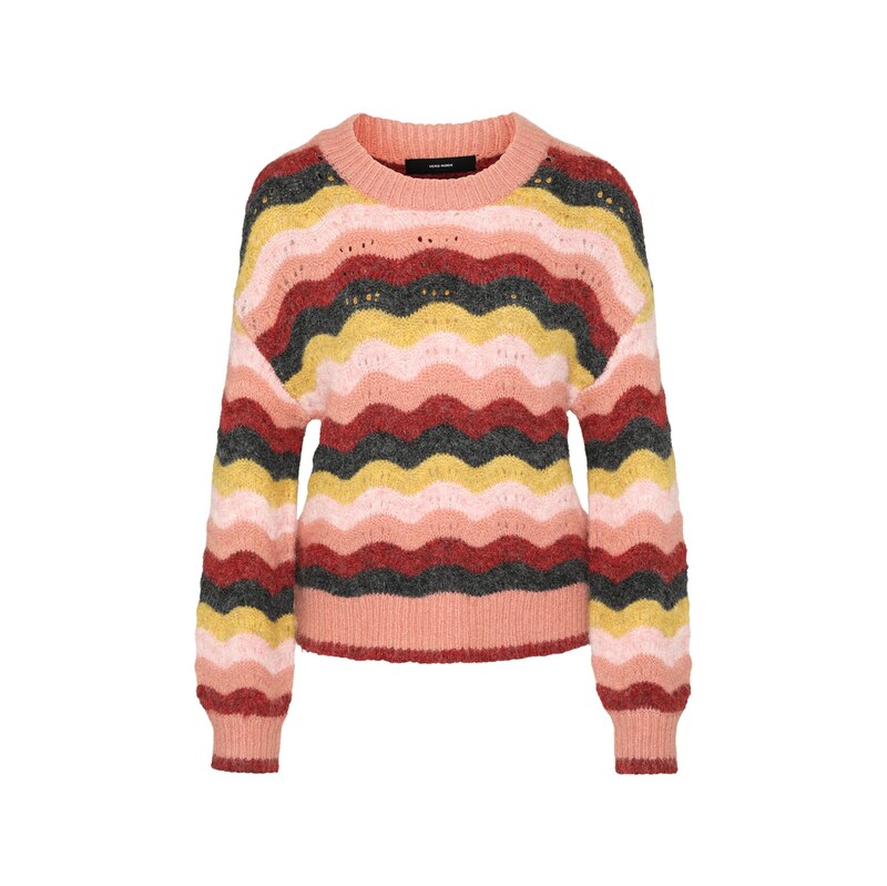 Vero Moda Petite Svetr 'VMDOJA' žlutá / růžová / pastelově růžová / rezavě červená