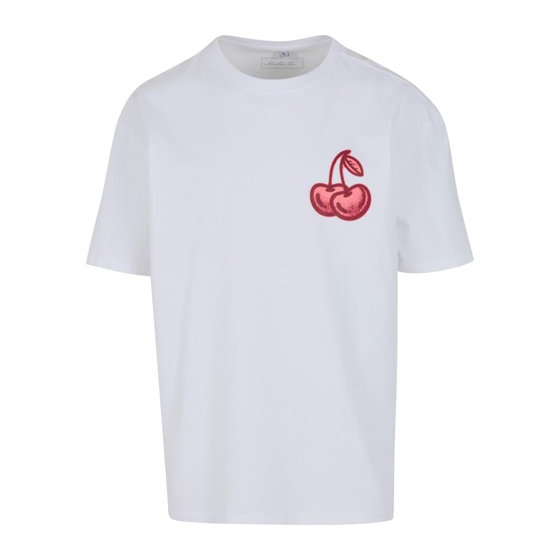 Mister Tee Tričko Cherry Good pink / červená / černá / bílá