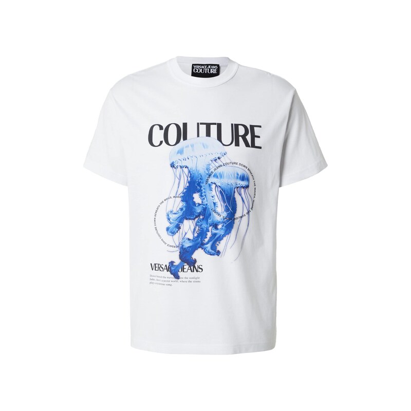 Versace Jeans Couture Tričko 'JELLYFISH' azurová / světlemodrá / černá / bílá