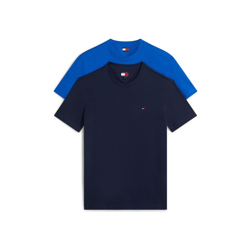 Tommy Jeans Tričko 'Tommy Flag Extra Slim T' marine modrá / královská modrá