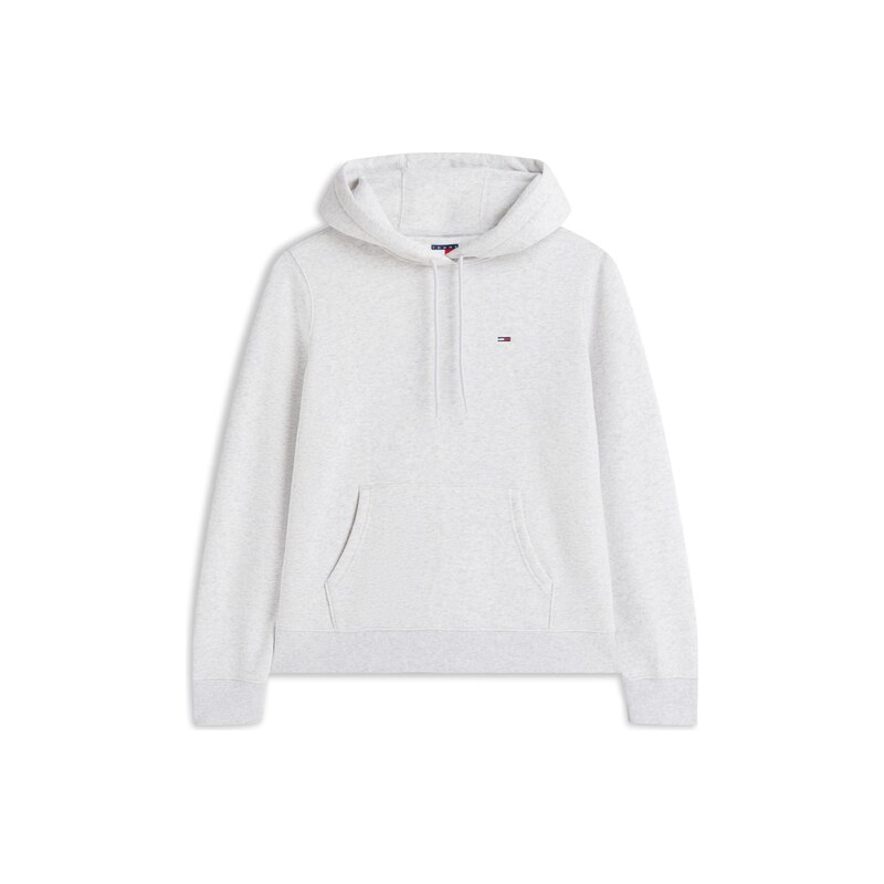 Tommy Jeans Mikina Flag Embroidery Drawstring světle šedá