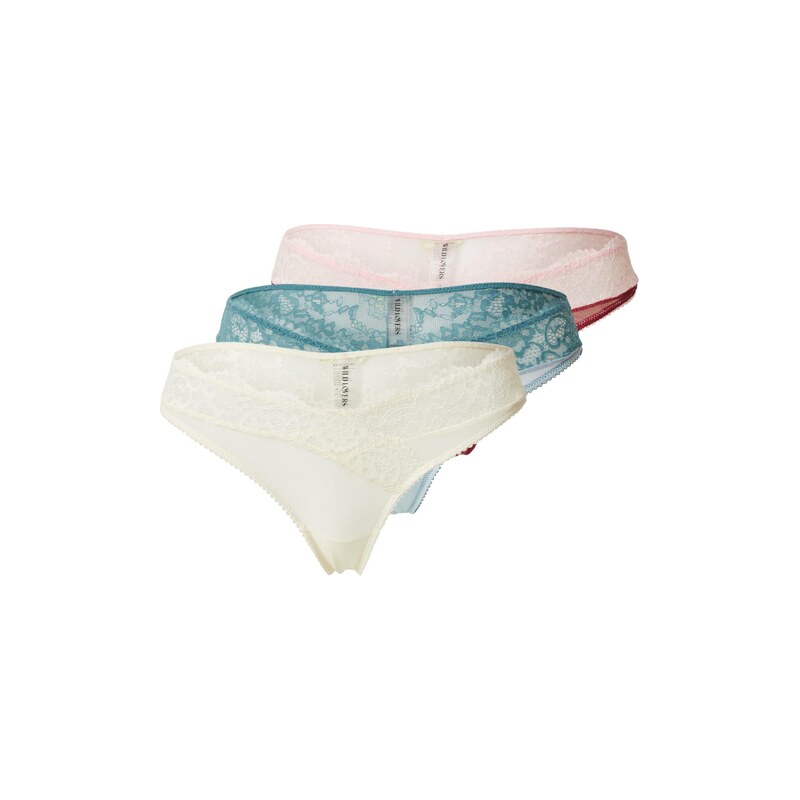 WILD LOVERS Tanga FLORIANE aqua modrá / azurová modrá / červená třešeň 115225549