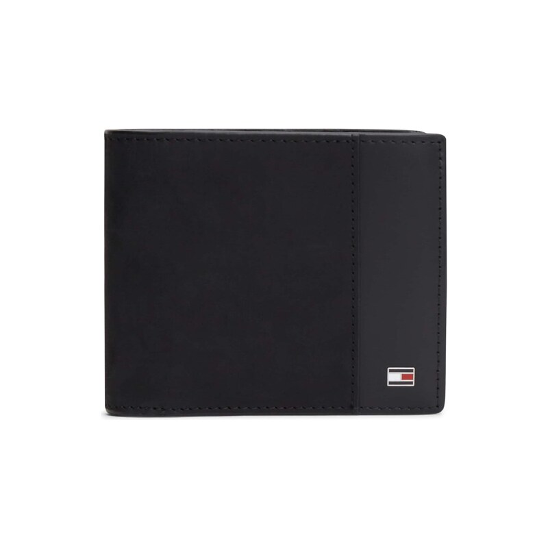 TOMMY HILFIGER Peněženka Flag Plaque Bifold Flap černá