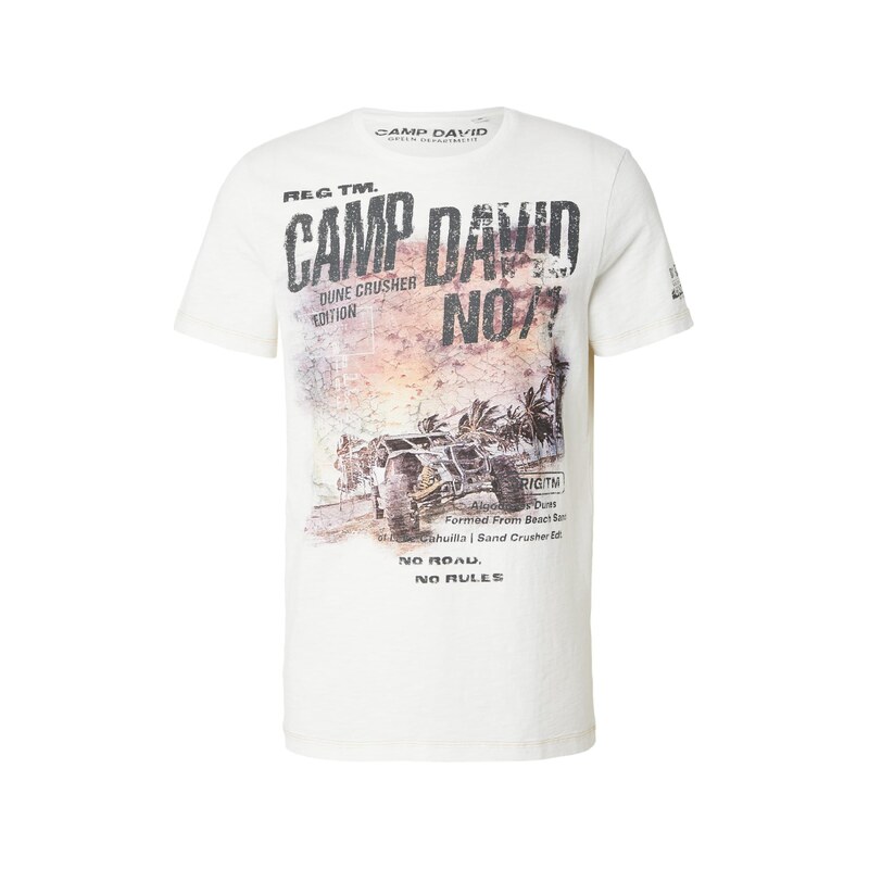 CAMP DAVID Tričko Dune Crusher hnědá / tmavě šedá / meruňková /