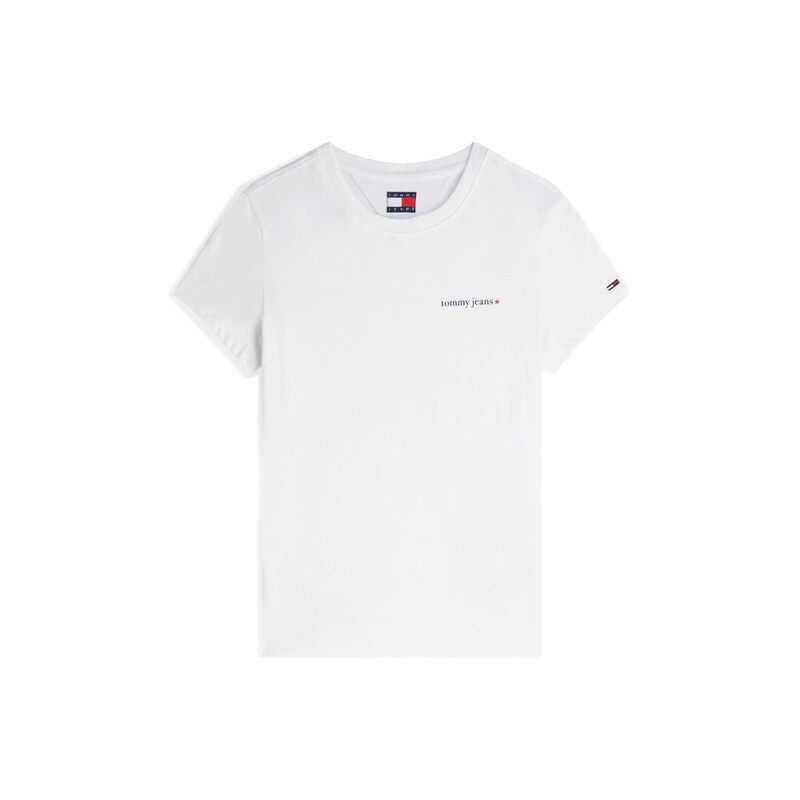 Tommy Jeans Tričko Logo Slim bílá