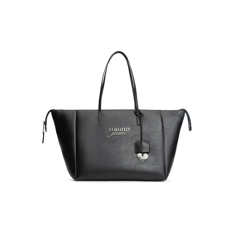 Tommy Jeans Nákupní taška černá / stříbrná