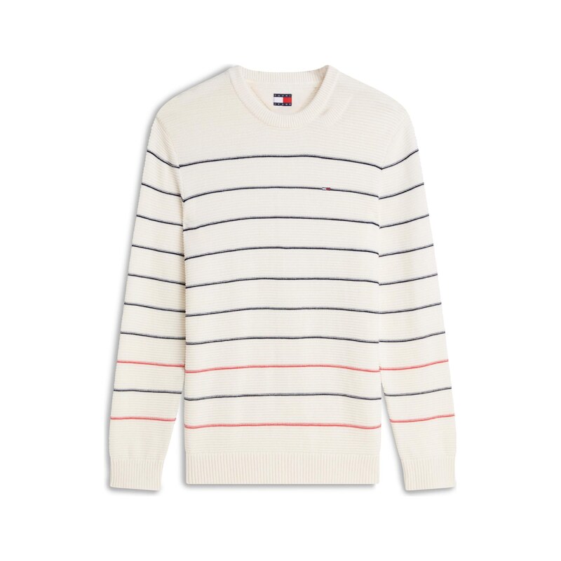 Tommy Jeans Svetr červená / černá / barva bílé vlny