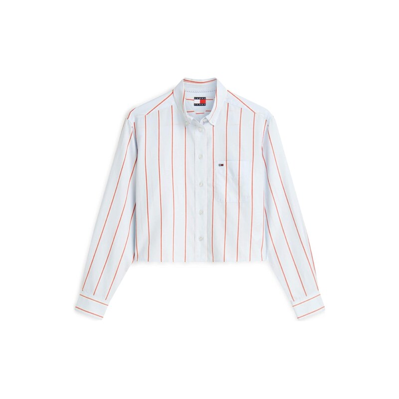 Tommy Jeans Halenka Relaxed Fit Cropped pastelová modrá /