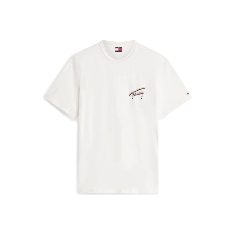 Tommy Jeans Tričko Back Graphic Textured Relaxed žlutá / růžová