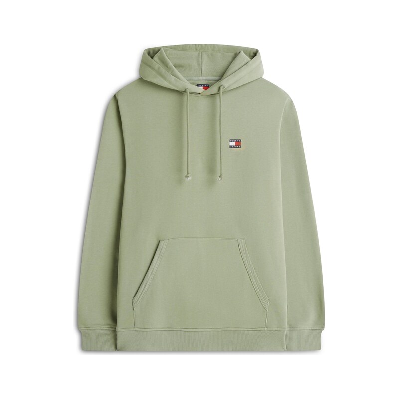 Tommy Jeans Mikina Tommy Badge Brushed pastelově zelená