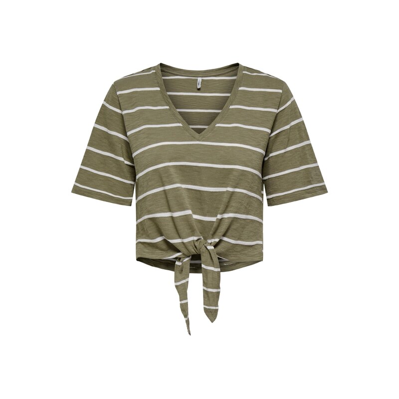 ONLY Tričko ONLSummer khaki / bílá