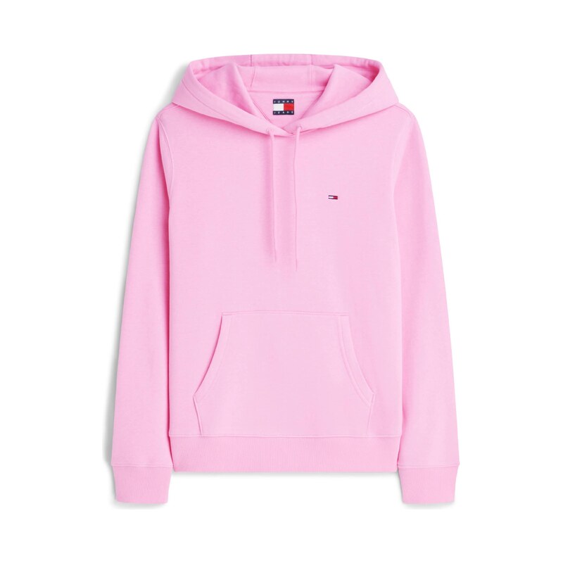 Tommy Jeans Mikina Flag Embroidery Drawstring světle růžová