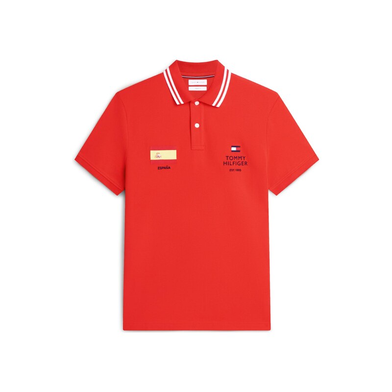 TOMMY HILFIGER Tričko Regular Fit marine modrá / červená