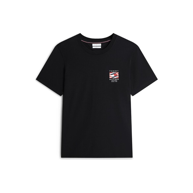 TOMMY HILFIGER Tričko červená / černá / bílá