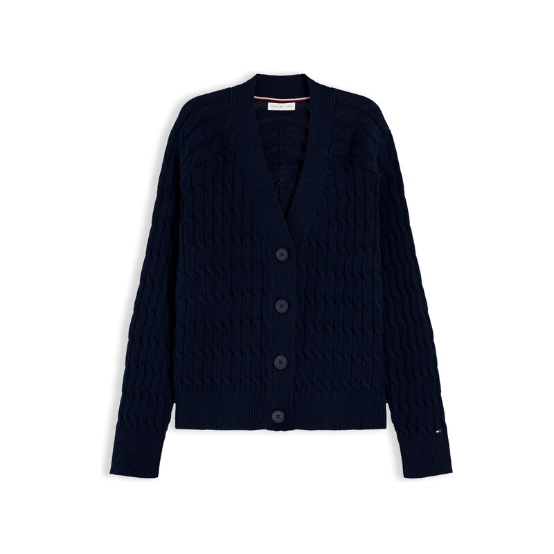 TOMMY HILFIGER Kardigan Cable Oversized námořnická modř