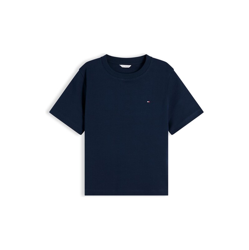 TOMMY HILFIGER Tričko Boxy Interlock tmavě modrá