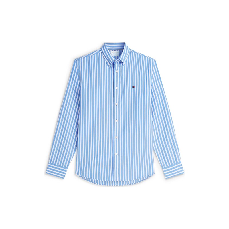 TOMMY HILFIGER Košile Regular Fit Flex Stripe světlemodrá / bílá