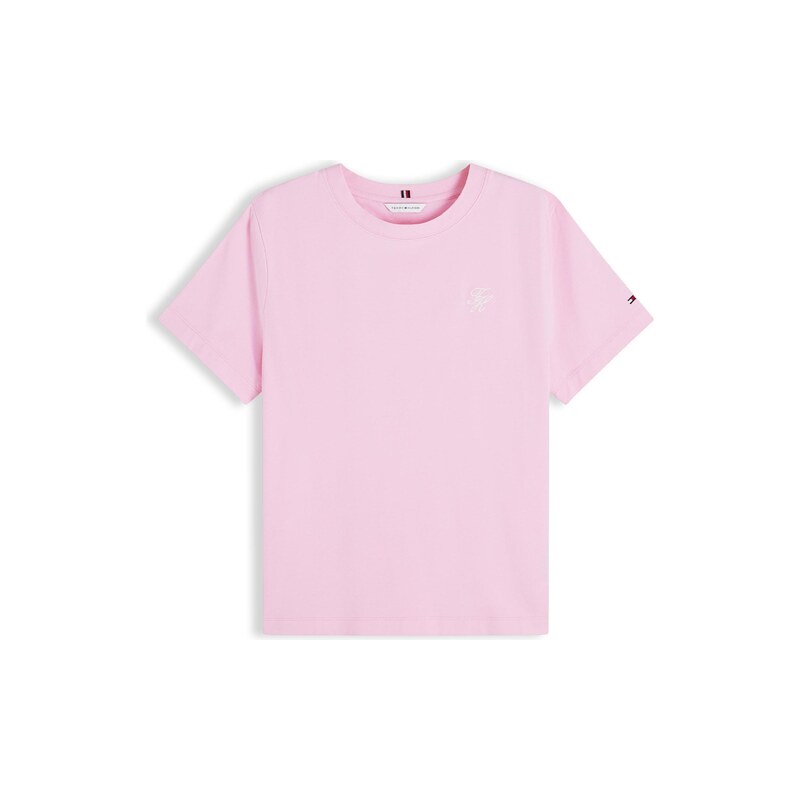 TOMMY HILFIGER Tričko Logo Embroidery světle růžová