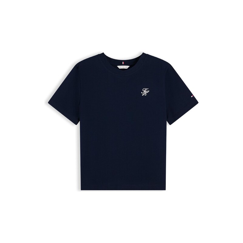 TOMMY HILFIGER Tričko Logo Embroidery tmavě modrá
