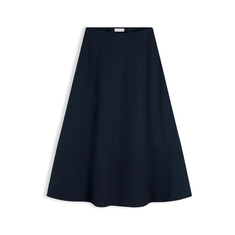 TOMMY HILFIGER Sukně Logo Flare Midi With námořnická modř