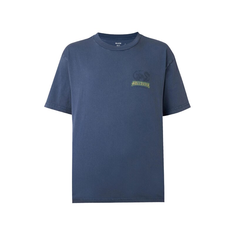 HOLLISTER Tričko námořnická modř / indigo / žlutá / zelená