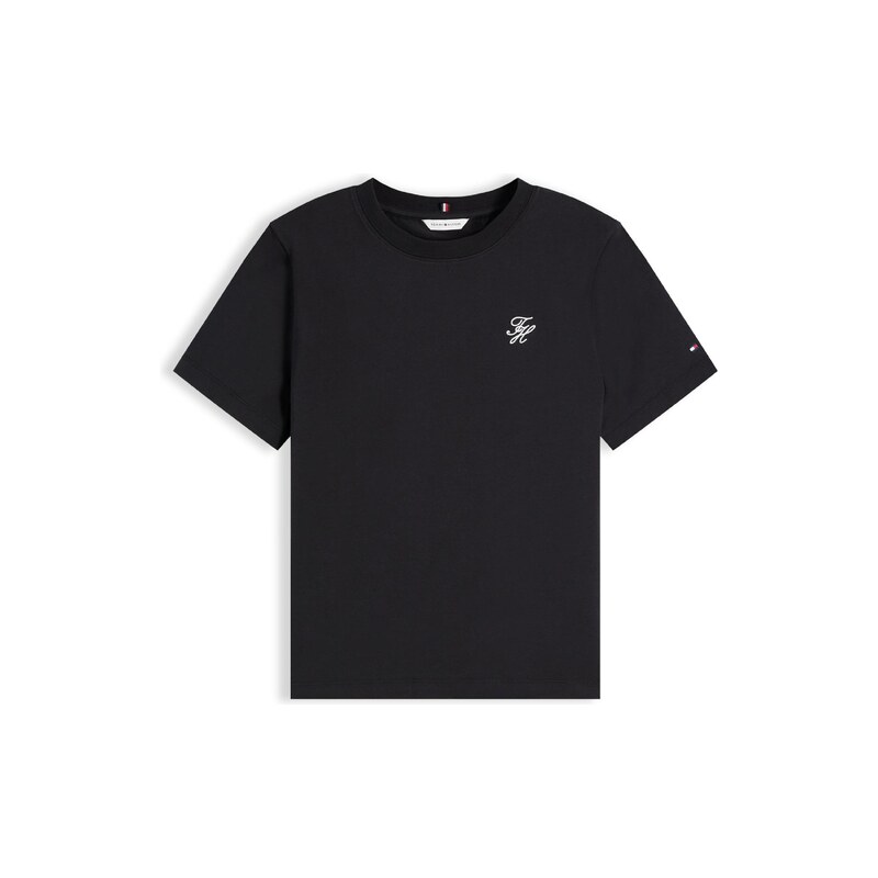 TOMMY HILFIGER Tričko Logo Embroidery černá