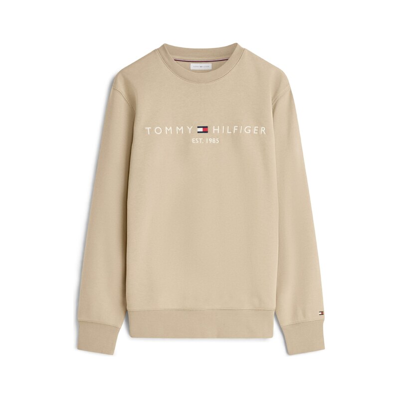 TOMMY HILFIGER Mikina Logo Embroidery Flex písková / bílá