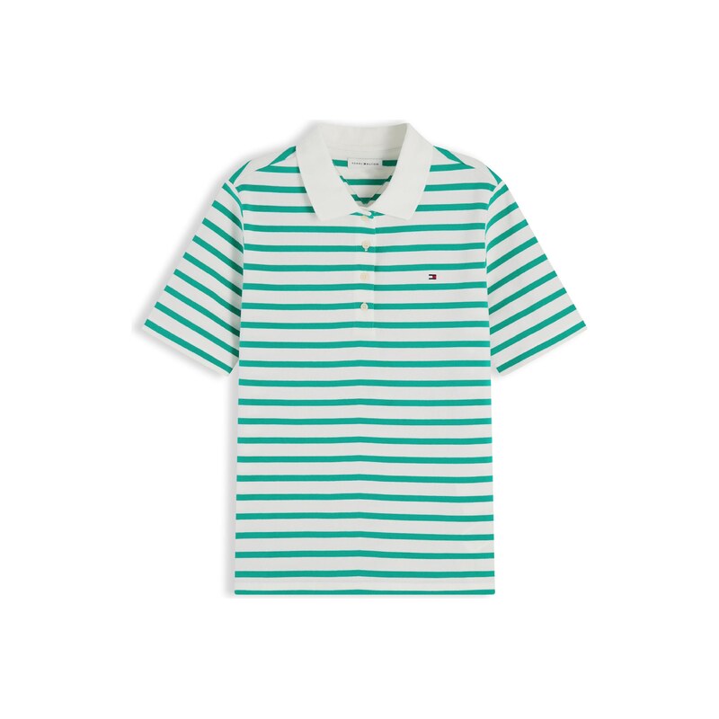 TOMMY HILFIGER Tričko '1985 Regular Fit' smaragdová / bílá