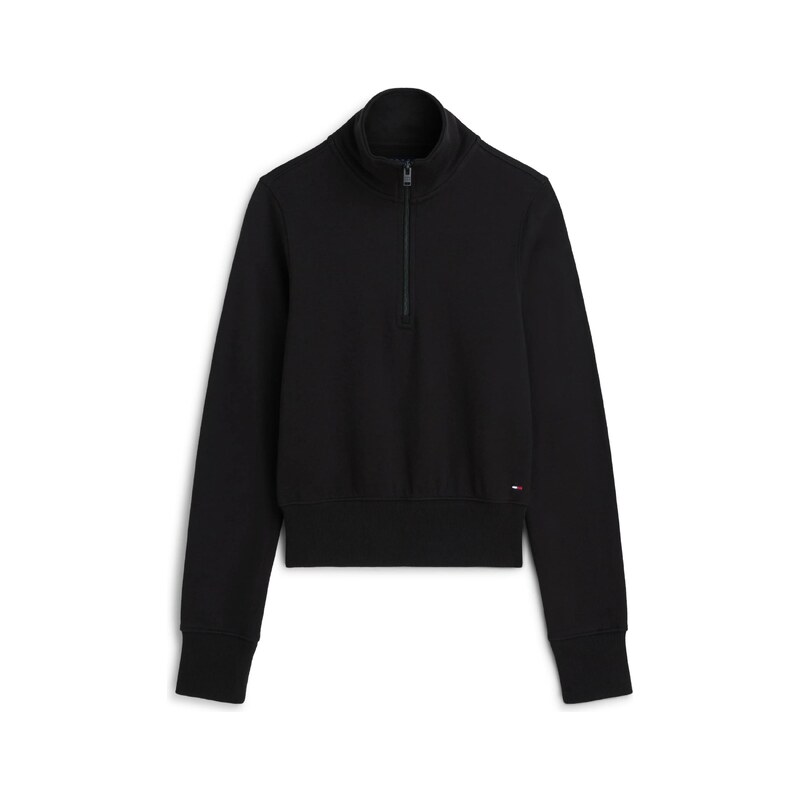 Tommy Jeans Mikina Slim Quarter-zip černá