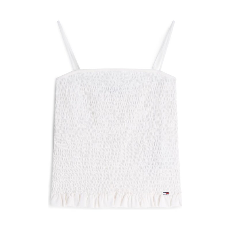 Tommy Jeans Top Smock Slim Strap bílá