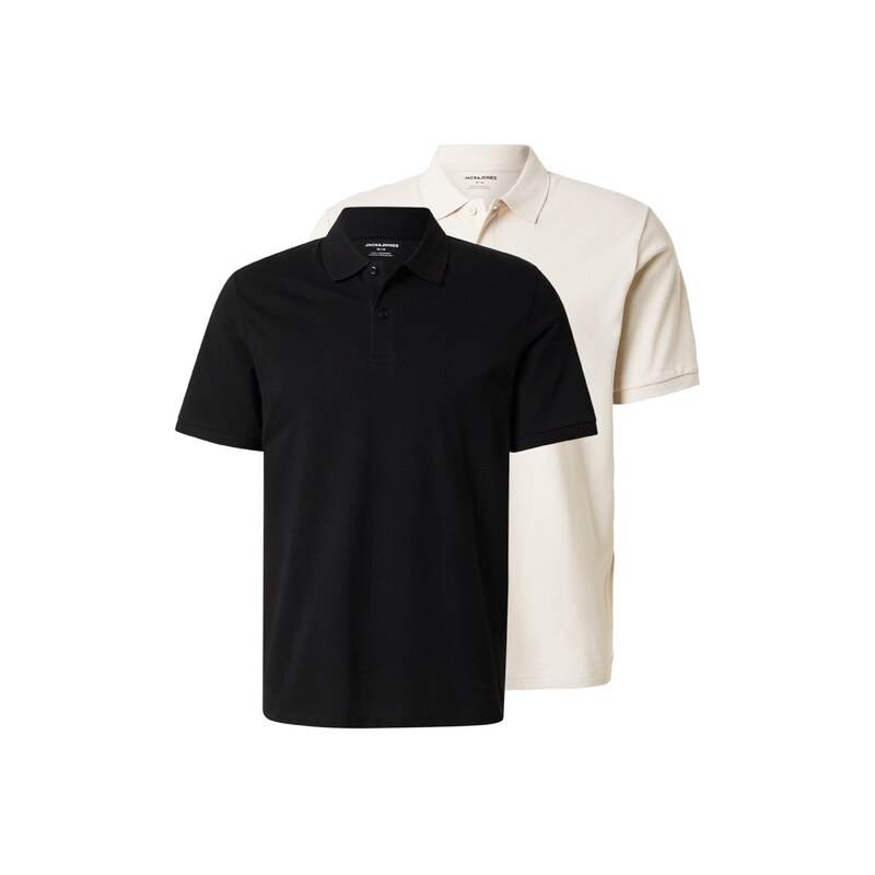 JACK & JONES Tričko JJKANE béžová / černá