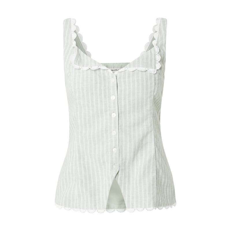 Abercrombie & Fitch Halenka světle zelená / bílá 115226792