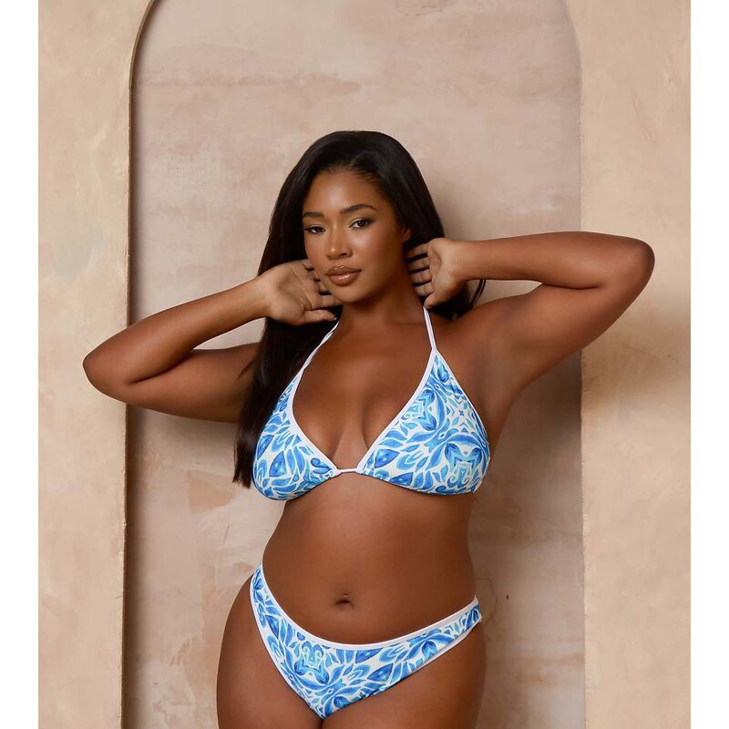 Moda Minx Curve X Alessa Tyrrell-Charles Mykonos print high leg
