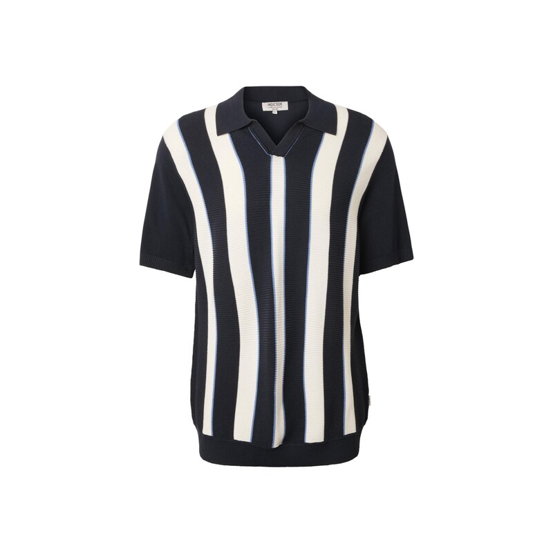 INDICODE JEANS Svetr River tmavě modrá / offwhite