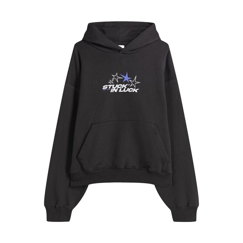 Bershka Mikina 'BOLA 8' modrá / tmavě šedá / bílá