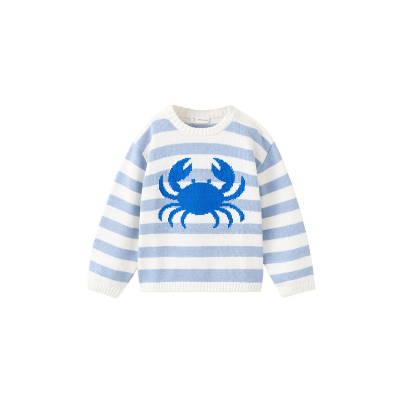 MANGO KIDS Svetr RO modrá / chladná modrá / bílá
