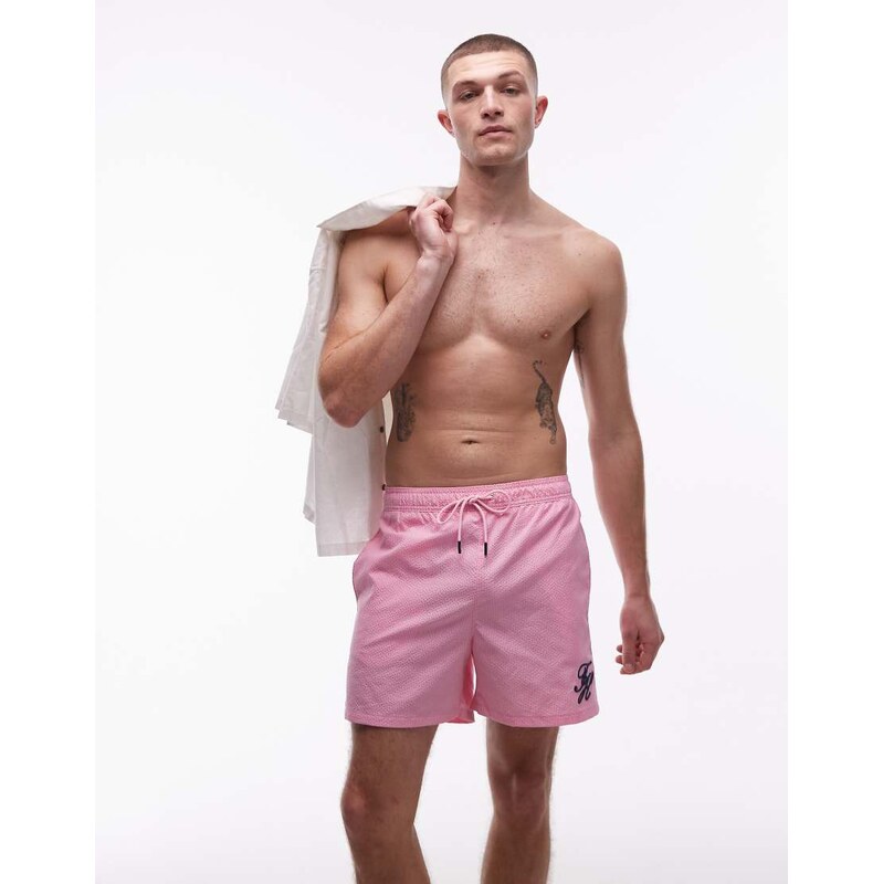 Tommy Hilfiger Resort contrast logo drawstring swim short in